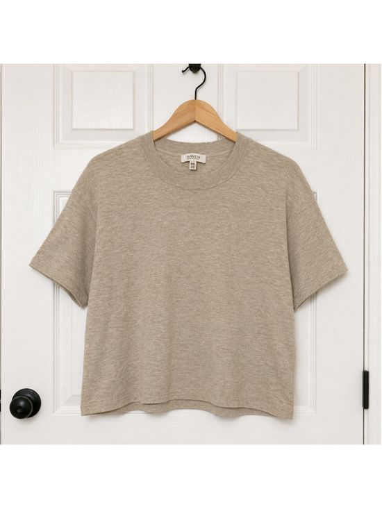 Haven Well Within Tops - Haven Well Within Women’s XXL Beige Knit Short Sleeve Top Livaeco Viscose